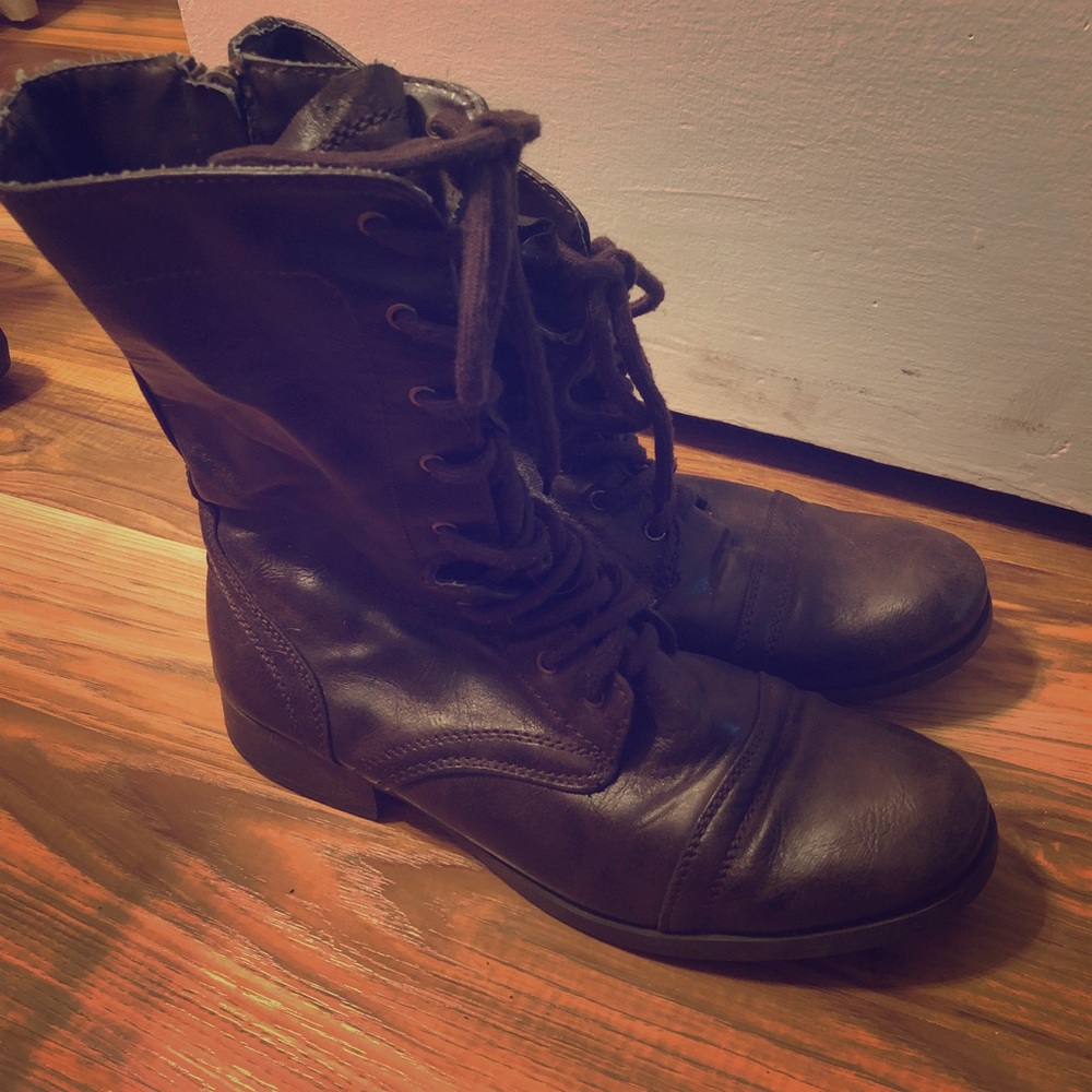 Charlotte Russe Brown Combat Boots